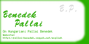 benedek pallai business card